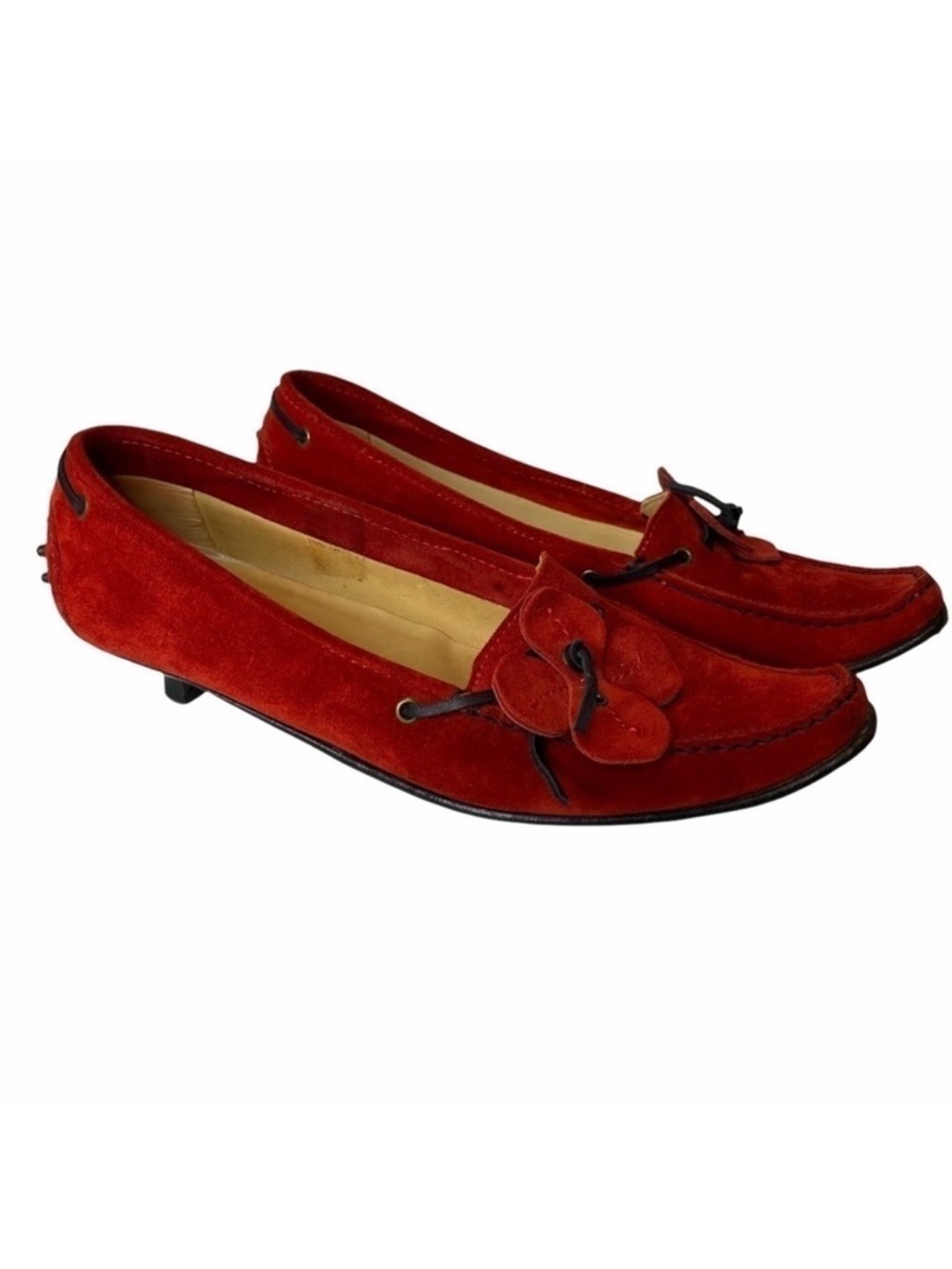 Fieramosca & Co Red Suede Kitten Heel Shoes.
